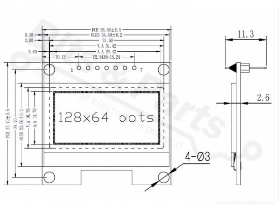 Display OLED 128x64 1.3 Inch I2C White